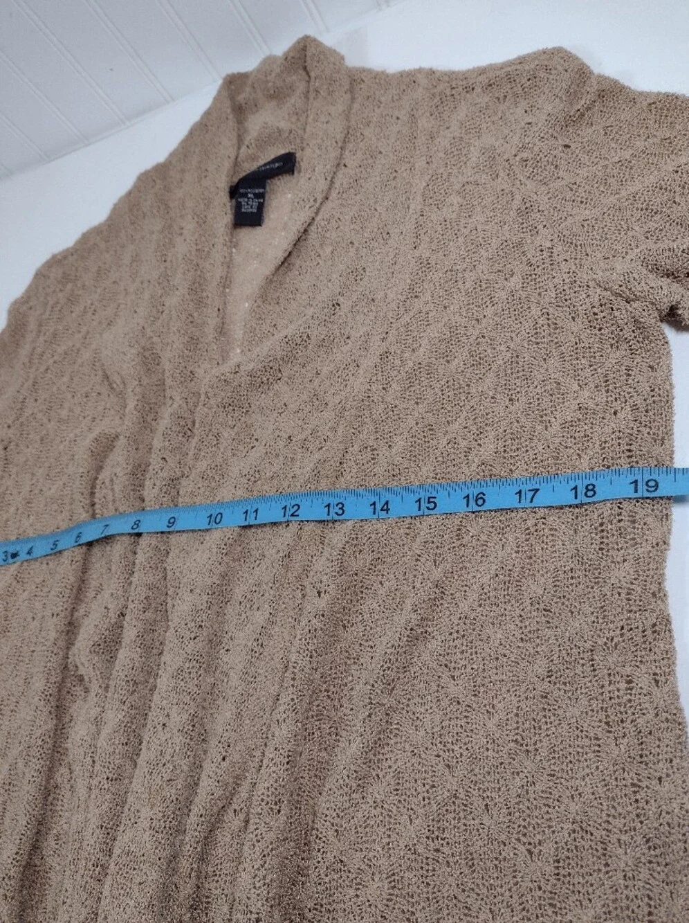 Cable & Gauge Women's Open-Front Beige Women's Sweater Cardigan Open Front Size
